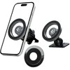 Automobilinis laikiklis telefonui Spigen MFT13 2in1 MagSafe sidabro spalvos