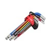 AW-Tools AWTOOLS RAKTAI ŠEŠIAKAMPIAI HEX / 1,5-10,0mm / 9vnt. SPALVOTI SU RUTULINE GALVUTE Juodas LINE