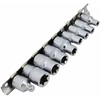 AW-Tools Torx sukimo galvų rinkinys 1/4" 3/8" E5-E16 9 vnt su laikikliu