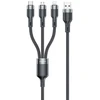 AWEI CL-975 usb-c/lightning/mico3in1 kabelis juodos spalvos
