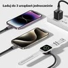 AWEI kabelis W23 3in1 usb-c/lightning/watch 100W/10W/2.5W juodos spalvos