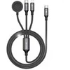 AWEI kabelis W23 3in1 usb-c/lightning/watch 100W/10W/2.5W juodos spalvos