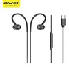 AWEI TC-6 USB stereo ausinės-C juodos spalvos