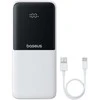 Baseus „A6ac4 Lipow“ 10000mAh 22,5 W išorinė baterija su dviem integruotais laidais (su „A6ac4 Simple USB-A - USB-C 3A 20 cm“ laidu) – balta