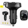 Baseus FM Moduliatorius T typed Bluetooth 2xUSB Micro SD juodos spalvos