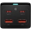 Baseus GaN3 Pro sieninis įkroviklis / maitinimo juosta 2xUSB + 2xUSB-C + AC 100W juodas