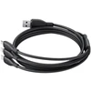 Baseus itin spartus „trys viename“ greitojo įkrovimo laidas USB-A į M+L+C 3.5A 0.8m Cosmic Juodas