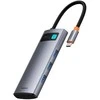 Baseus Metal Gleam Series 7-in-1 USB-C šakotuvas (HUB) prijungimo stotelė, pilka (Kosminė pilka)