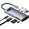 Baseus Metal Gleam Series 7-in-1 USB-C šakotuvas (HUB) prijungimo stotelė, pilka (Kosminė pilka)