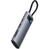 Baseus Metal Gleam Series 7-in-1 USB-C šakotuvas (HUB) prijungimo stotelė, pilka (Kosminė pilka)