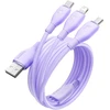 Baseus itin spartus „trys viename“ greitojo įkrovimo laidas USB-A į M+L+C 3.5A 1.3m Nebula Violetinė