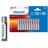 Baterija PHILIPS AAA LR03 lizdinė pakuotė 10+10vnt.