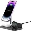 Belaidis magnetinis įkroviklis 3in1 15W telefonams su MagSafe, AirPods, Apple Watch Watch Tech-Protect QI15W A22 juodos spalvos