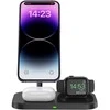 Belaidis magnetinis įkroviklis 3in1 15W telefonams su MagSafe, AirPods, Apple Watch Watch Tech-Protect QI15W A22 juodos spalvos