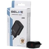 Beline įkroviklis 1x USB-C + 1x USB 20W juodos spalvos (tik antgalis) PD 3.0 + QC 3.0 BLN2CB20