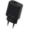 Beline įkroviklis 1x USB-C + 1x USB 20W juodos spalvos (tik antgalis) PD 3.0 + QC 3.0 BLN2CB20