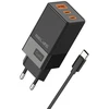 Beline Charger 2x USB-C + 1x USB 65W + USB-C cable juodos spalvos/juodos spalvos PD 3.0 + QC 3.0 BLN3CB65C GaN