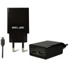 Laidinis įkroviklis Beline 2xUSB + microUSB 2A juodos spalvos