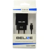 Laidinis įkroviklis Beline 2xUSB + microUSB 2A juodos spalvos