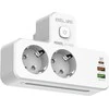 Beline maitinimo lizdas su LED apšvietimu 2xUSB-A/USB-C/2xAC baltos spalvos