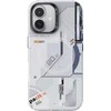 Benks Magnetic Mecha Series dėklas skirtas Apple iPhone 16 Plus baltos spalvos