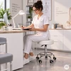 Besisukanti kėdė taburetė su ratukais kosmetologinė medicininė reguliuojama kėdė juoda ModernHome