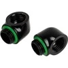 Bitspower Touchaqua Adapteris 90 Degree G1/4 inch Male to G1/4 inch Female – 2 Pack, juodas