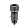 Blavec autmobilinis įkroviklis BS-03B-C Carbon – USB + Typ C – QC 3.0 18W PD 30W su kablem Typ C na Typ C (CCBS03BC-UCB) juodos spalvos