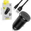 Blavec Automobilinis įkroviklis BS-01A-C Road – USB – QC 3.0 18W su USB į Type C kabeliu (CCBS01ACR-UB) juodos spalvos