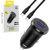 Blavec Automobilinis įkroviklis BS-01B-C Road – USB + Type C – QC 3.0 18W PD 20W su Type C į Type C kabeliu (CCBS01BCR-UCB) juodos spalvos