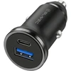 Blavec Automobilinis įkroviklis BS-01B-C Road – USB + Type C – QC 3.0 18W PD 20W su Type C į Type C kabeliu (CCBS01BCR-UCB) juodos spalvos