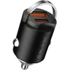 Blavec Automobilinis įkroviklis BS-02B-C Aero – USB + Type C – QC 3.0 18W PD 30W su Type C į Type C kabeliu (CCBS02BCA-UCB) juodos spalvos