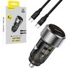 Blavec Automobilinis įkroviklis BS-05B-C Nitro – USB + Type C – QC 3.0 18W PD 65W su Type C į Type C kabeliu (CCBS05BCN-UCB) juodos spalvos
