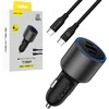 Blavec Automobilinis įkroviklis BS-06D-C Trip – USB + 2xType C – QC 3.0 18W PD 65W su Type C į Type C (CCBS06DCQ-U2CB) juodos spalvos