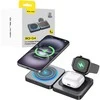 Blavec belaidis įkroviklis BQI-04 Qi 15W magnetic Magsafe 3 in 1 UniCharge (BQI04-QIMB) juodos spalvos