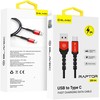 Blavec Cable Raptor braided - USB to Type C - 3A 2 metres Apple CarPlay/Android Auto (CRA-UC3BR20) juodos spalvos-red