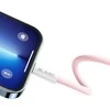 Blavec laidas Candy braided – Type C į Lightning – PD 20W 2,4A 2 metrai (CCA-CL24P20) rožinės spalvos
