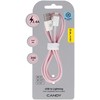Oem Blavec kabelis Candy braided – USB į Lightning – 2,4A 2 metrai (CCA-UL24P20) rožinės spalvos