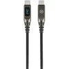 Blavec Kabelis Lumix pleciony – Typ C į Typ C – PD 240W 5A LED ekranas 1,2m Apple CarPlay/Android Auto (CLU-CC5BG12)