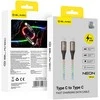 Blavec Kabelis Neon – TYP C į Typ C – PD 60W 3A 1 m. (CNE-CC3L1) su RGB