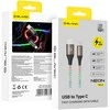 Blavec Kabelis Neon – USB į Typ C – QC 3.0 60W 3A 1 metr (CNE-UC3L1) su RGB