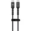 Blavec laidas Raptor pintas – Type C į Type C – PD 60W 3A 1 m CarPlay/Android Auto (CRA-CC3BG10) juodos-pilkos spalvos