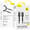 Oem Blavec laidas Raptor pintas – Type C į Lightning – PD 20W 2,4A 1 metras (CRA-CL24BG10) juodos-pilkos spalvos