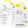 Oem Blavec Kabelis Raptor pintas – USB į Lightning – 2,4A 1 m Apple CarPlay (CRA-UL24WS10) baltos ir sidabro spalvos
