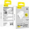 Blavec laidinis įkroviklis BC-11 GaN – USB + 2xTyp C – QC PD 65W 3A su kablem Typ C į Typ C (TCBC11G-U2CW653A) baltos spalvos