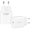 Blavec laidinis įkroviklis BC-7 GaN4 – Typ C – PD QC 45W 3A (TCBC7G4-CW453A) baltos spalvos