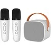 Blavec nešiojama bluetooth kolonėlė WS-07 Karaoke Party – 5W su 2 mikrofonais (WS07-2MW) baltos spalvos