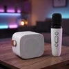 Blavec nešiojama bluetooth kolonėlė WS-07 Karaoke Party – 5W su 2 mikrofonais (WS07-2MW) baltos spalvos