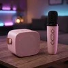 Blavec nešiojama bluetooth kolonėlė WS-07 Karaoke Party – 5W su 2 mikrofonais (WS07-2MP) rožinės spalvos