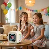 Blavec nešiojama kolonėlė Bluetooth WS-09 Karaoke Fun – 10W su 2 mikrofonais (WS09-2MBE) gelsvos spalvos